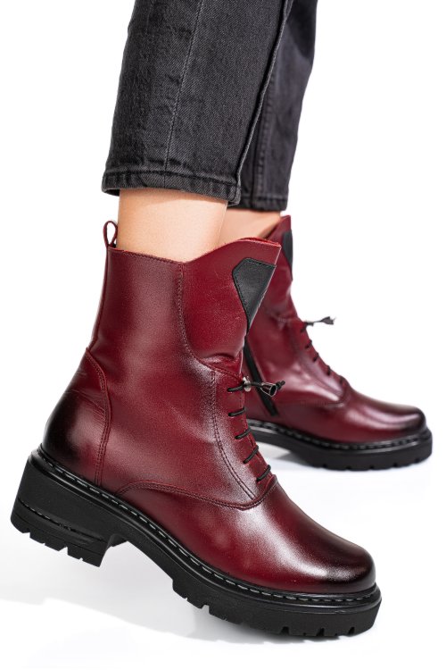 Ghete bordo piele naturala 9s7760