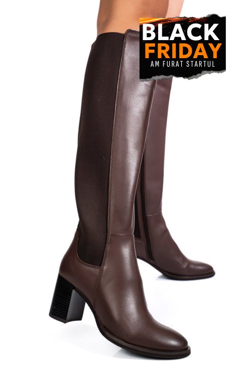 Cizme maro inchis piele naturala 1s773229