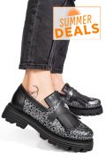 MOCASINI DAMA PIELE NATURALA BLACK GREY 3S7795