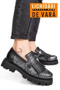 MOCASINI DAMA PIELE NATURALA BLACK GREY 3S7795