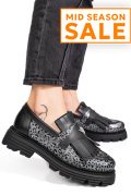 MOCASINI DAMA PIELE NATURALA BLACK GREY 3S7795