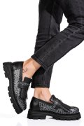 MOCASINI DAMA PIELE NATURALA BLACK GREY 3S7795
