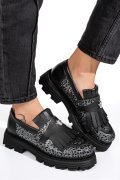 MOCASINI DAMA PIELE NATURALA BLACK GREY 3S7795