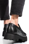 MOCASINI DAMA PIELE NATURALA BLACK GREY 3S7795