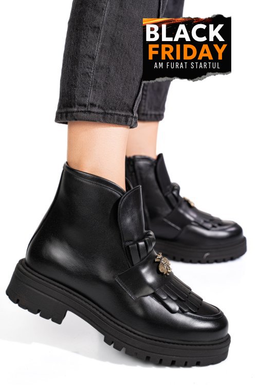 Ghete negre piele naturala 3s7702