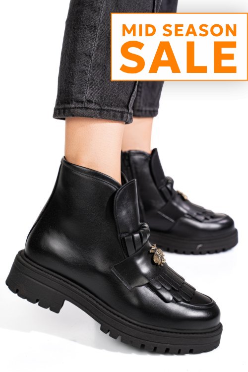 Ghete negre piele naturala 3s7702