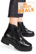 GHETE NEGRE PIELE NATURALA 3S7702