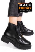 GHETE NEGRE PIELE NATURALA 3S7702