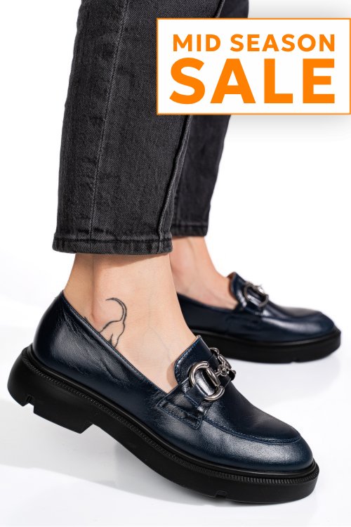 Mocasini bleumarin piele naturala 1s77243