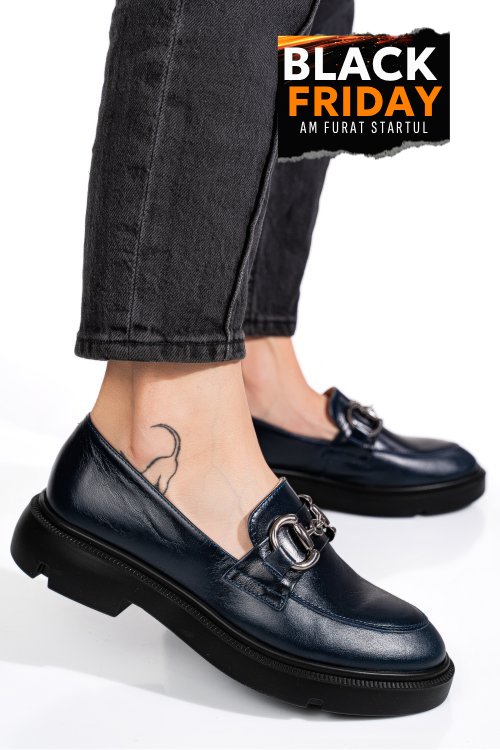 Mocasini bleumarin piele naturala 1s77243