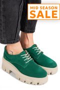 PANTOFI VERZI PIELE NATURALA INTOARSA 2S77080