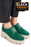 PANTOFI VERZI PIELE NATURALA INTOARSA 2S77080