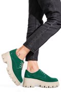 PANTOFI VERZI PIELE NATURALA INTOARSA 2S77080