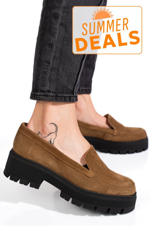 Mocasini maro piele naturala intoarsa 2s7722