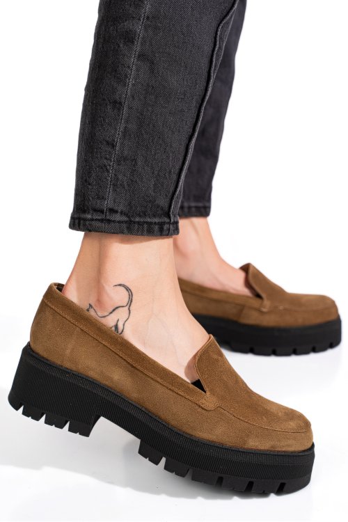 Mocasini maro piele naturala intoarsa 2s7722