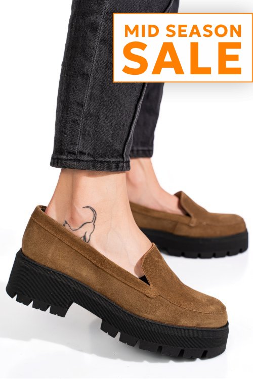 Mocasini maro piele naturala intoarsa 2s7722