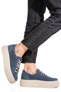 PANTOFI SPORT DAMA PIELE NATURALA INTOARSA ALBASTRI 3S77001