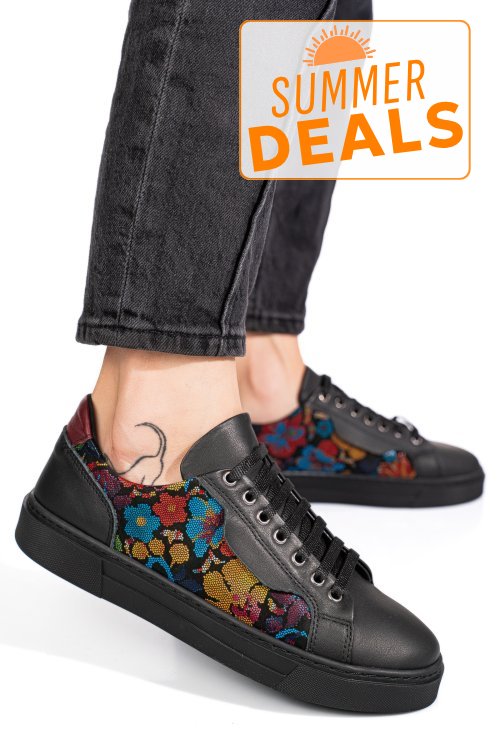 Pantofi sport negri piele naturala 7s7768