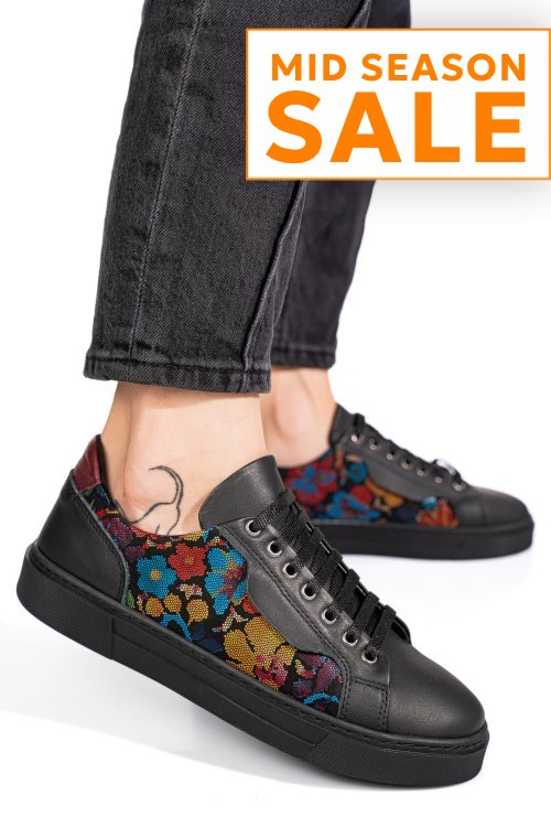 Pantofi sport negri piele naturala 7s7768