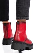 GHETE ROSII PIELE NATURALA 4S7735
