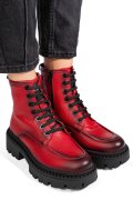 GHETE ROSII PIELE NATURALA 4S7735