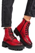 GHETE ROSII PIELE NATURALA 4S7735
