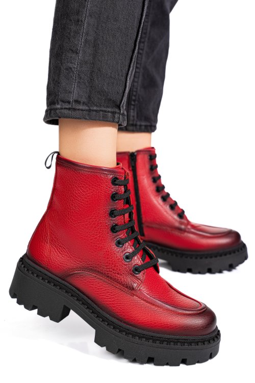 Ghete rosii piele naturala 4s7735