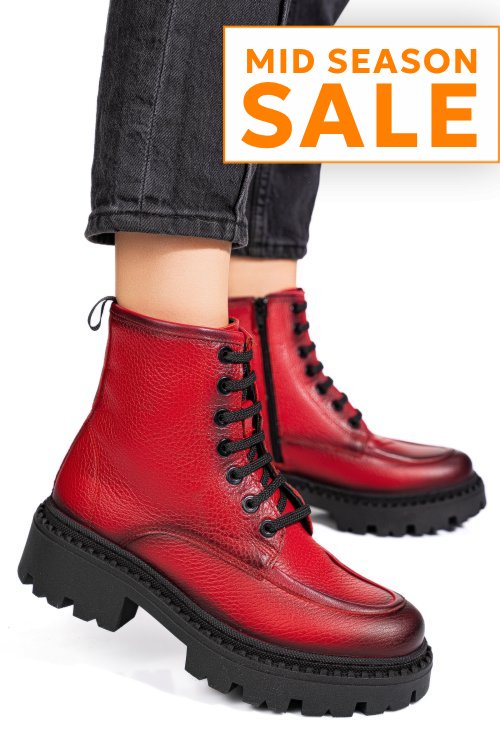 Ghete rosii piele naturala 4s7735