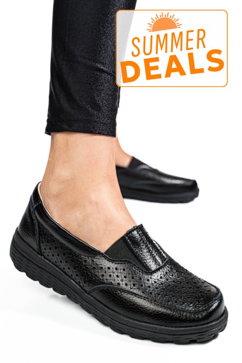 Mocasini negri piele naturala dspx22025