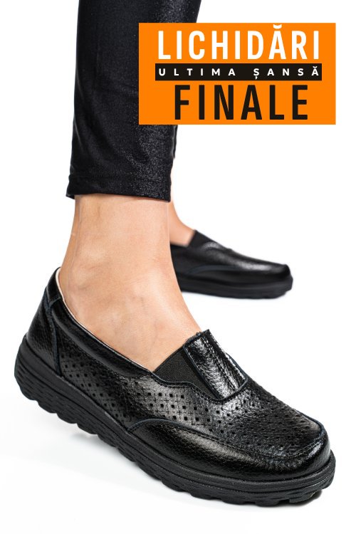 Mocasini negri piele naturala dspx22025