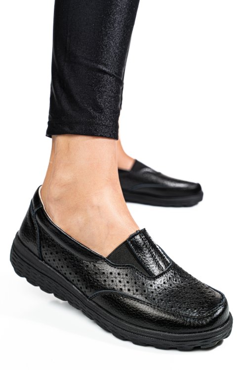 Mocasini negri piele naturala dspx22025