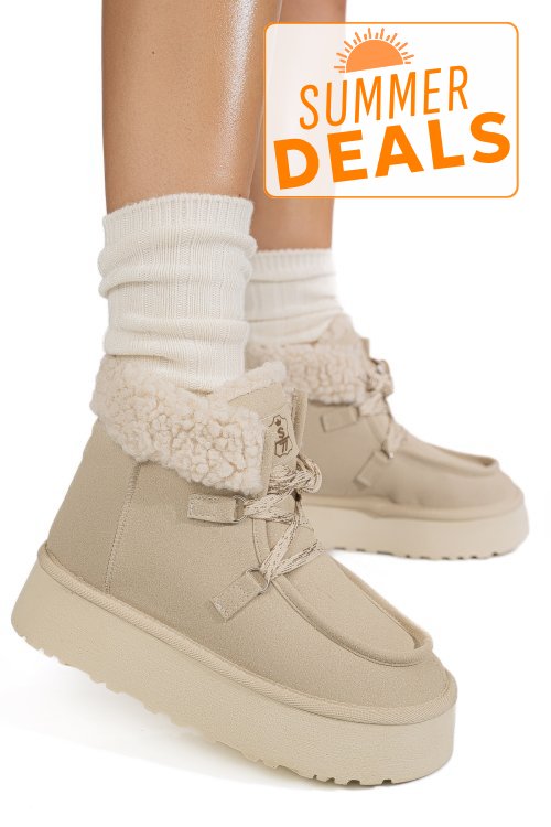 Ghete bej piele naturala intoarsa us77kb002