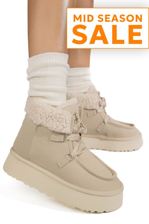 Ghete bej piele naturala intoarsa us77kb002