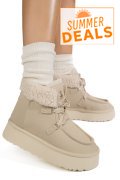 GHETE BEJ PIELE NATURALA INTOARSA US77KB002