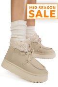 GHETE BEJ PIELE NATURALA INTOARSA US77KB002