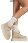 GHETE BEJ PIELE NATURALA INTOARSA US77KB002