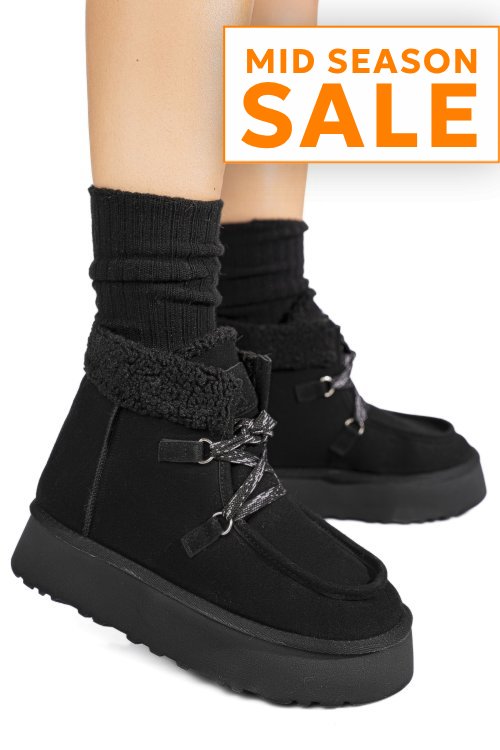 Ghete negre piele naturala intoarsa us77kb004