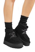 GHETE NEGRE PIELE NATURALA INTOARSA US77KB004