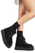 GHETE NEGRE PIELE NATURALA INTOARSA US77KB004