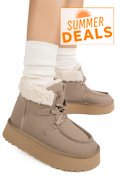 GHETE BEJ PIELE NATURALA INTOARSA US77KB005