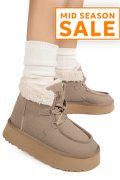 GHETE BEJ PIELE NATURALA INTOARSA US77KB005