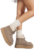 GHETE BEJ PIELE NATURALA INTOARSA US77KB005