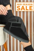 GHETE DAMA IMBLANITE PIELE NATURALA INTOARSA NEGRE 1S771200