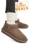 GHETE DAMA IMBLANITE PIELE NATURALA INTOARSA TAUPE 1S771200