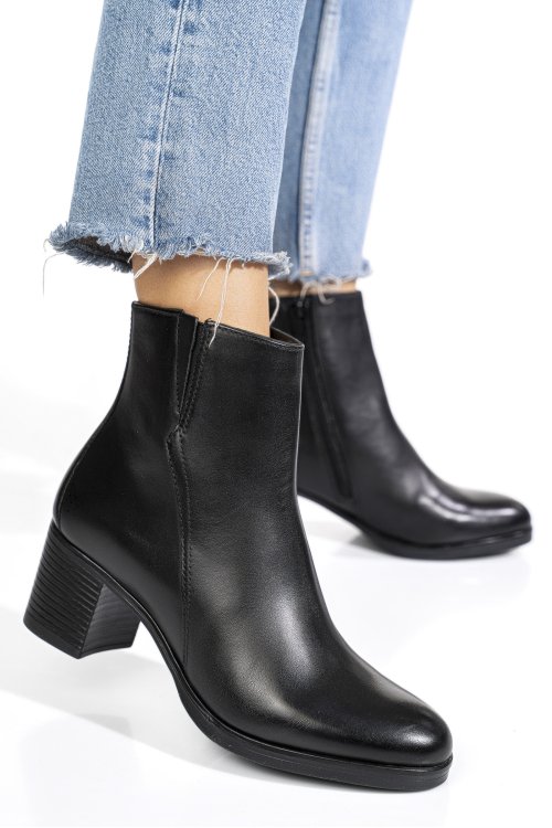 Botine negre piele naturala ws77h70h10