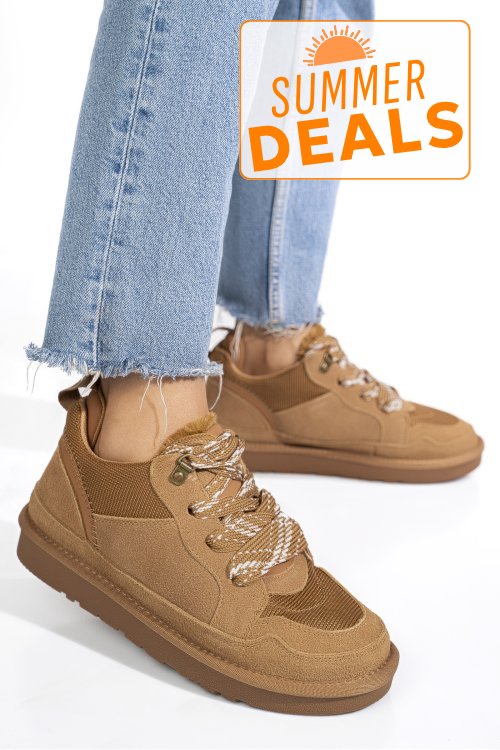 Pantofi sport camel piele naturala intoarsa 1s77204