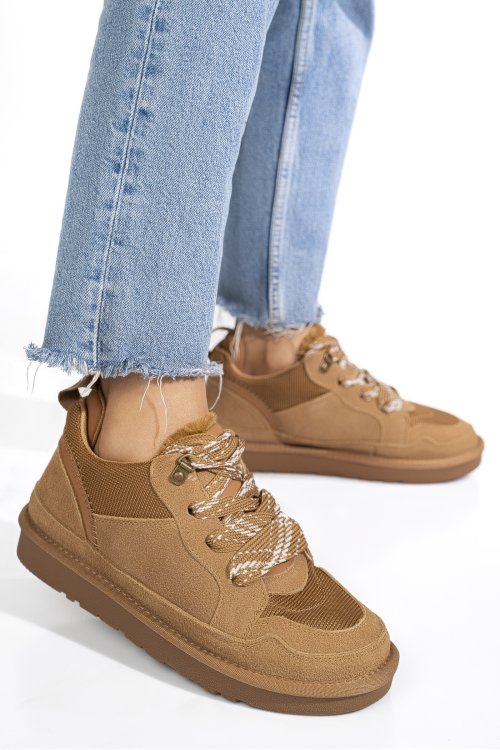 Pantofi sport camel piele naturala intoarsa 1s77204