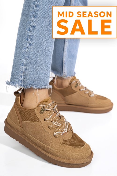 Pantofi sport camel piele naturala intoarsa 1s77204