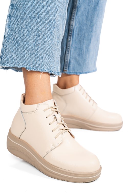 Ghete bej piele naturala 0sp588