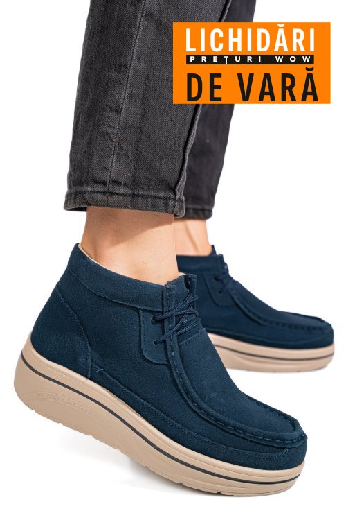 Ghete bleumarin piele naturala intoarsa 0sp585